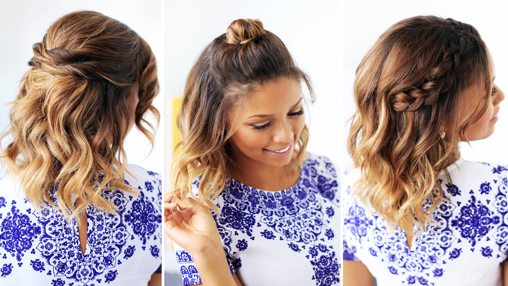 3 Easy Updos For Medium Hair To Do By Yourself Wavy Hair Style